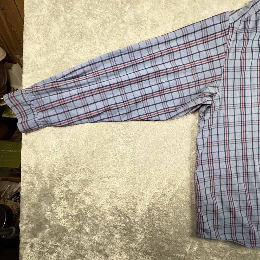 Columbia Men's 4XL Blue & Red Plaid Button Down Shirt Stretch Cotton SEE DESC - Picture 7 of 14